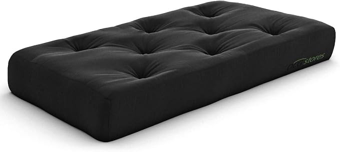 Nirvana Futons 6-Inch Comfort Chair Futon Mattress, Black Twill - Made in USA